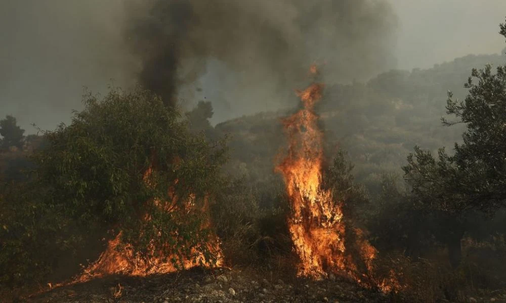 Πυρκαγιά σε ξερά χόρτα στο Ζευγολατιό Κορινθίας